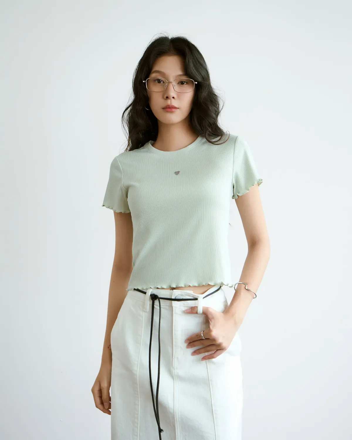 Áo thun Slimme diễu tay nhãn kim loại.Fitted - 1