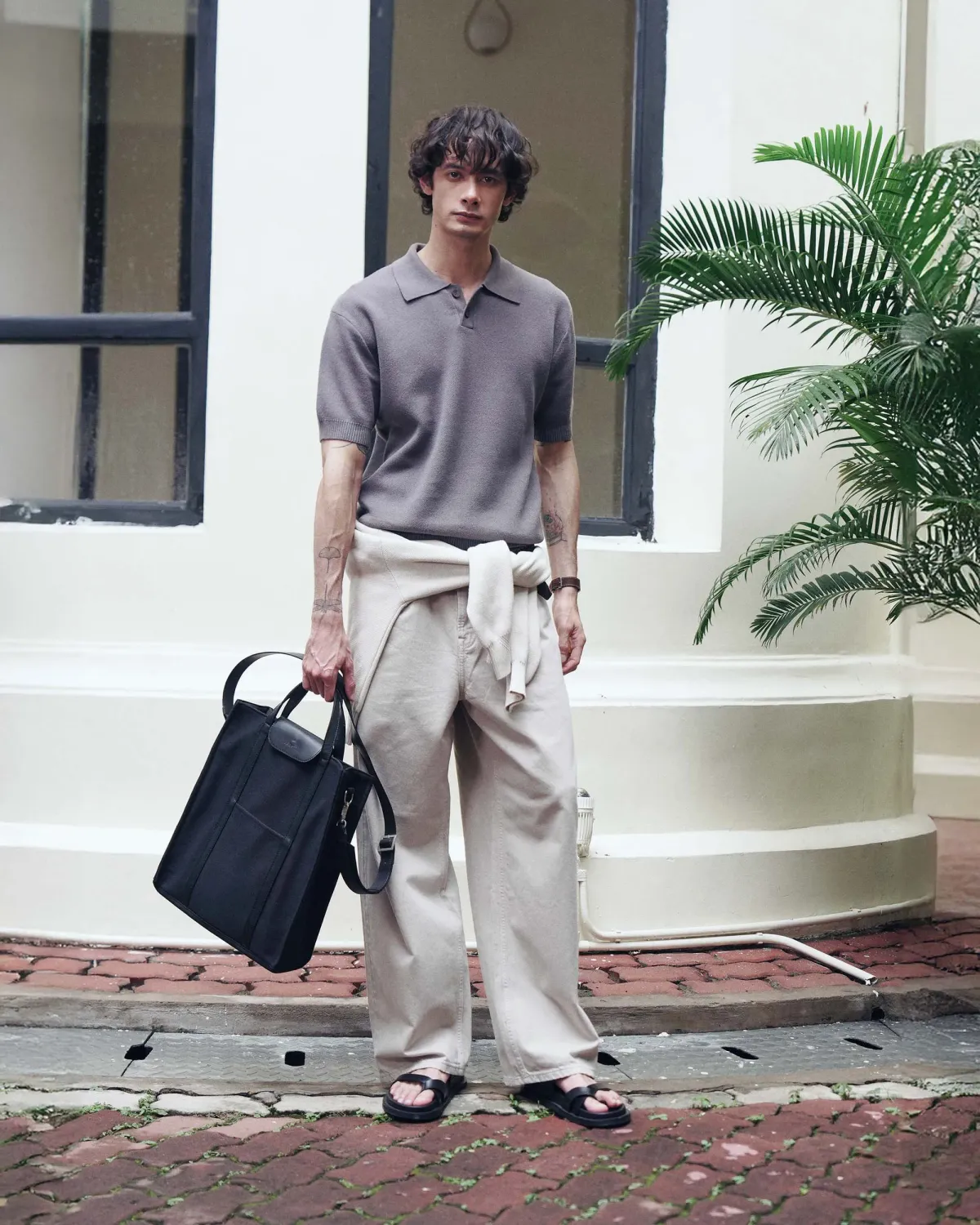 Quần denim nam. Straight cropped - 2