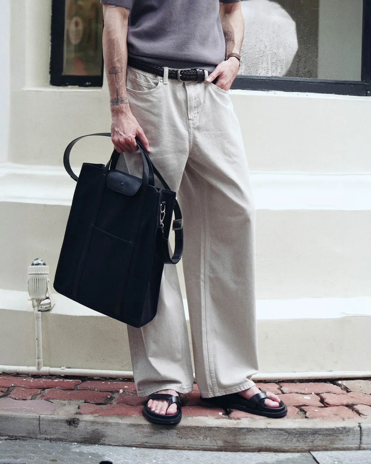 Quần denim nam. Straight cropped - 1