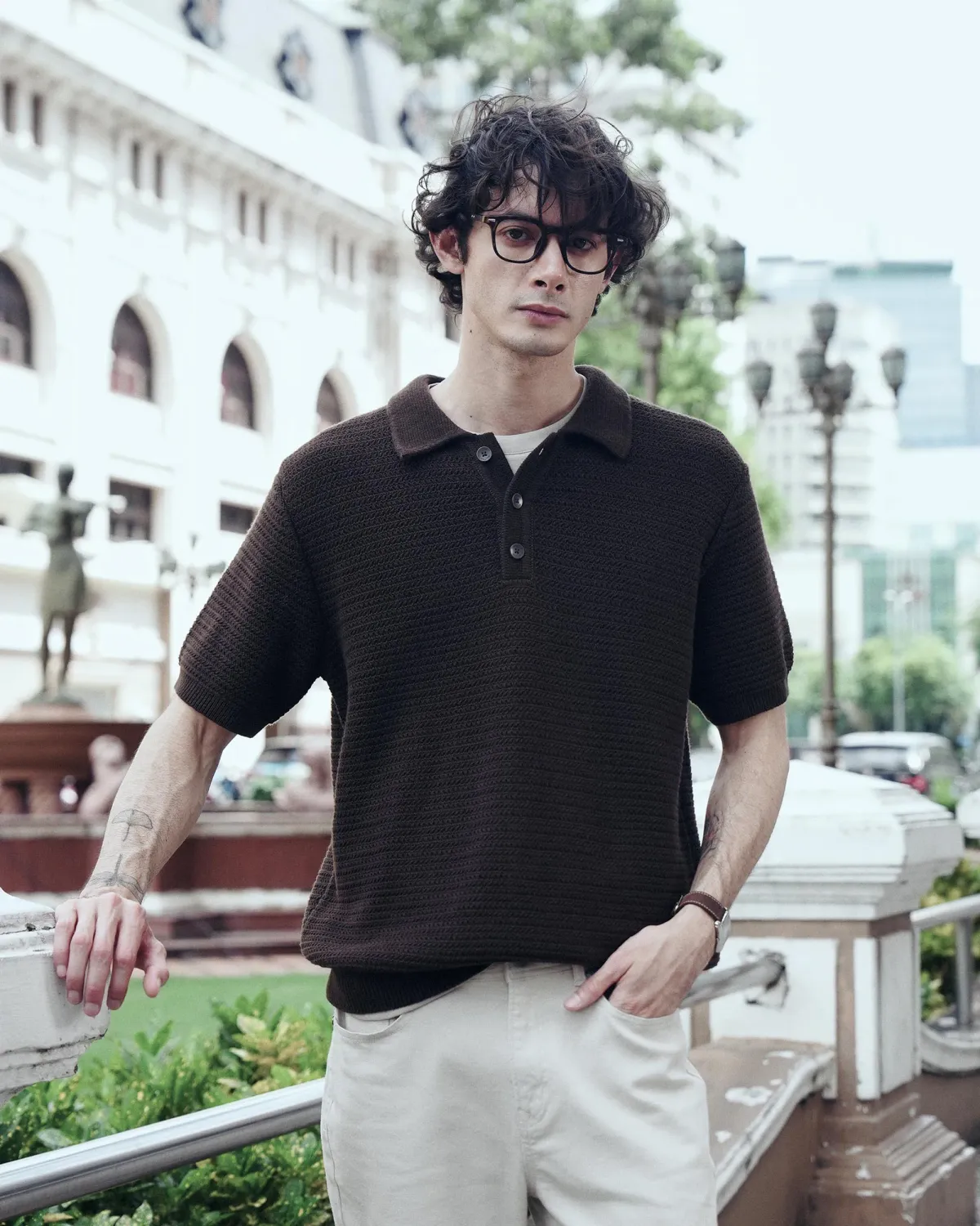 Áo polo dệt kim tay ngắn nam. Fitted - 1