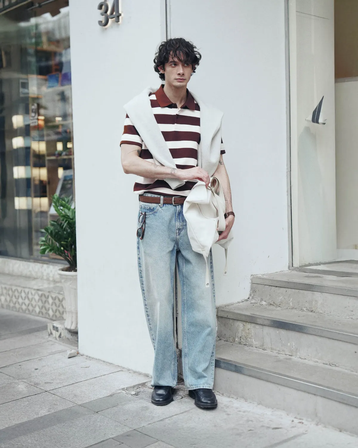 Áo polo tay ngắn nam sọc ngang.Fitted - 2