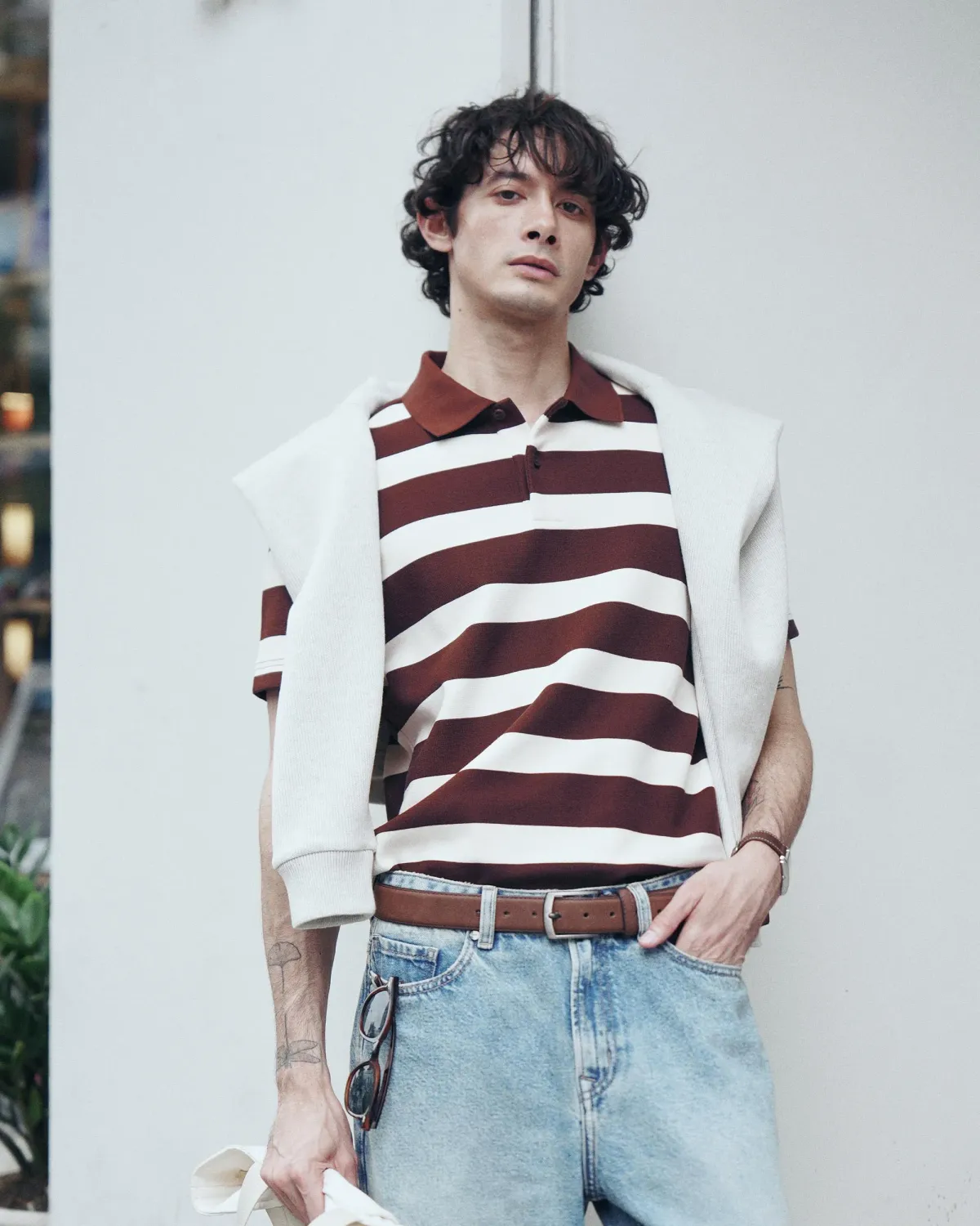 Áo polo tay ngắn nam sọc ngang.Fitted - 1