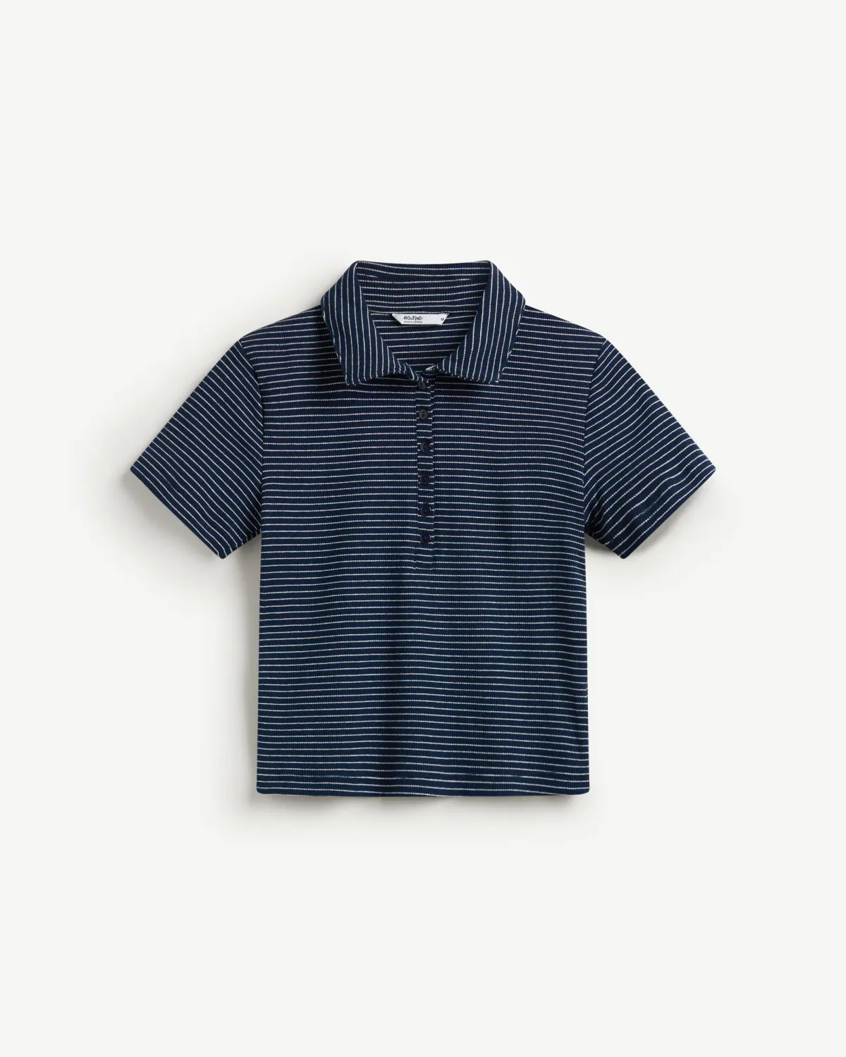 Áo polo tay ngắn nữ kẻ sọc.Fitted