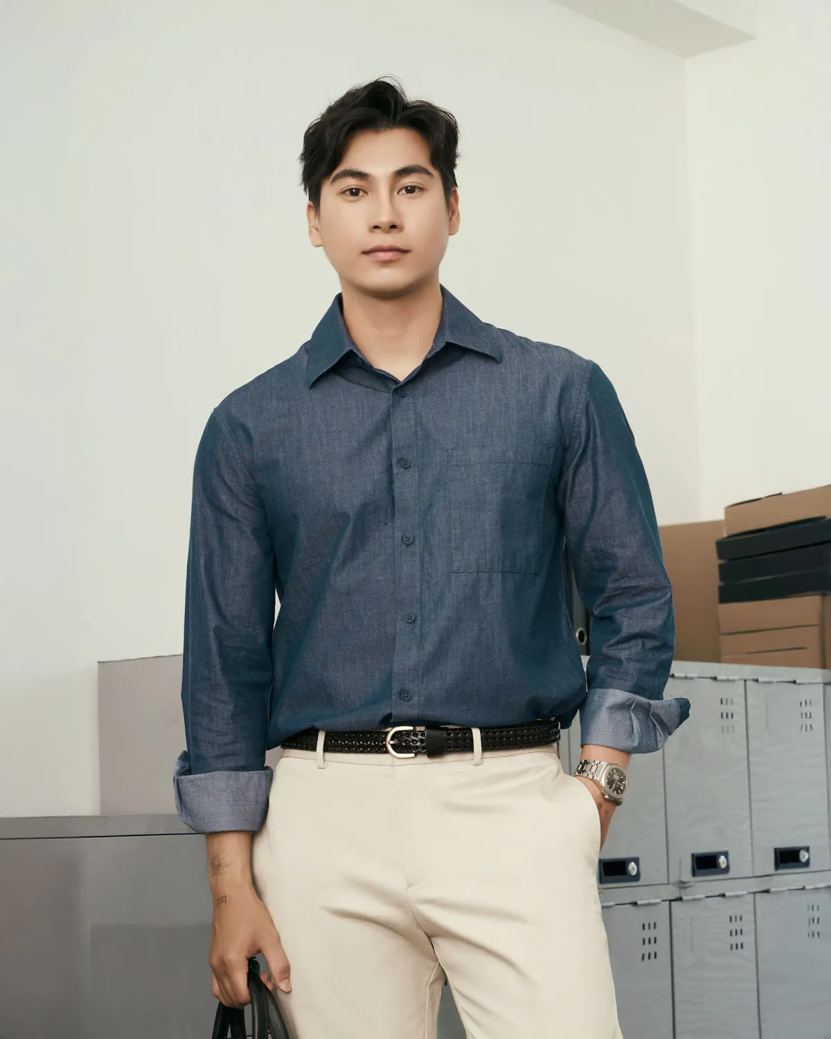 Áo Sơ Mi Nam Cotton Tay Dài Form Regular - 1