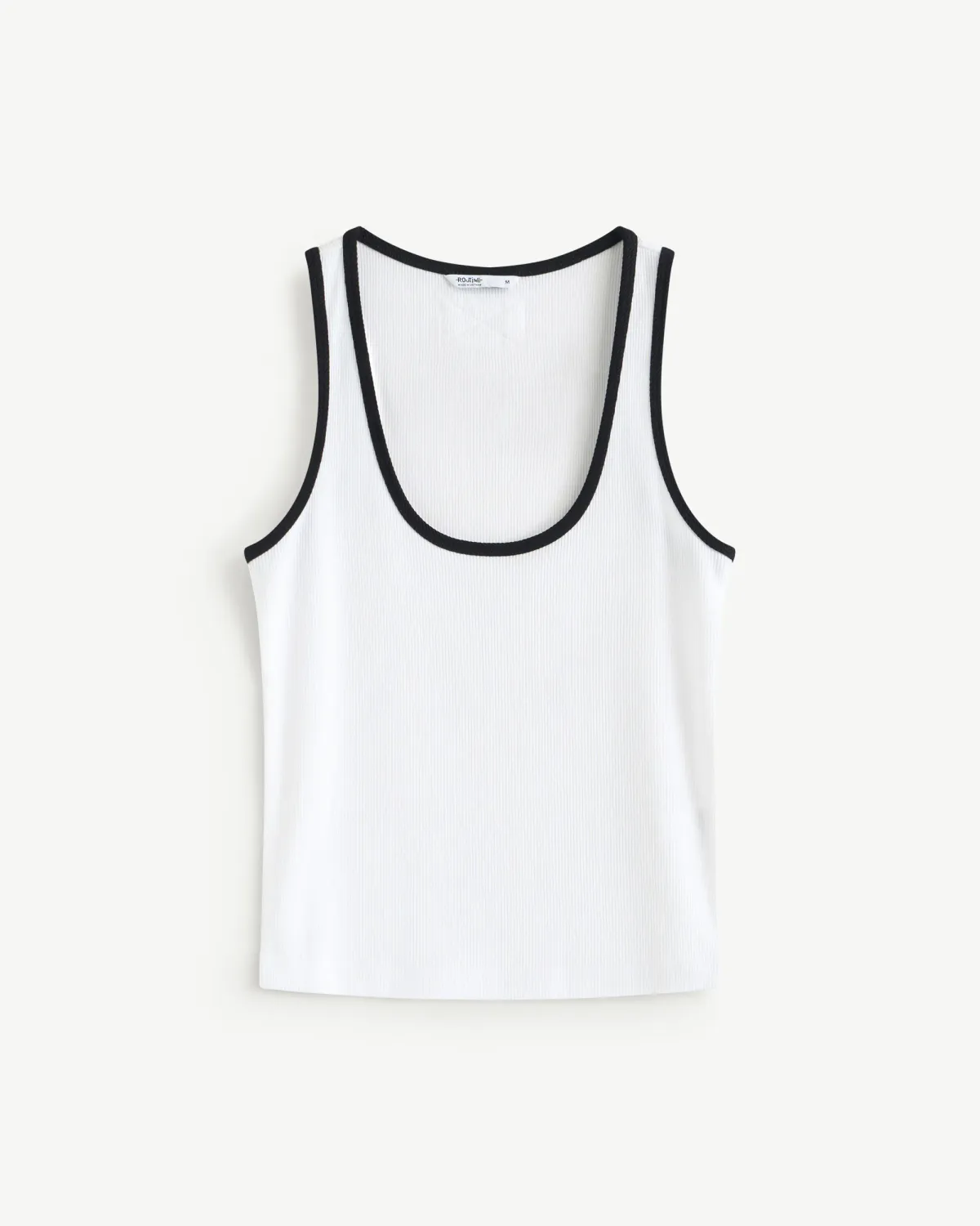 Áo thun hai dây nữ phối màu rib .Fitted - 1