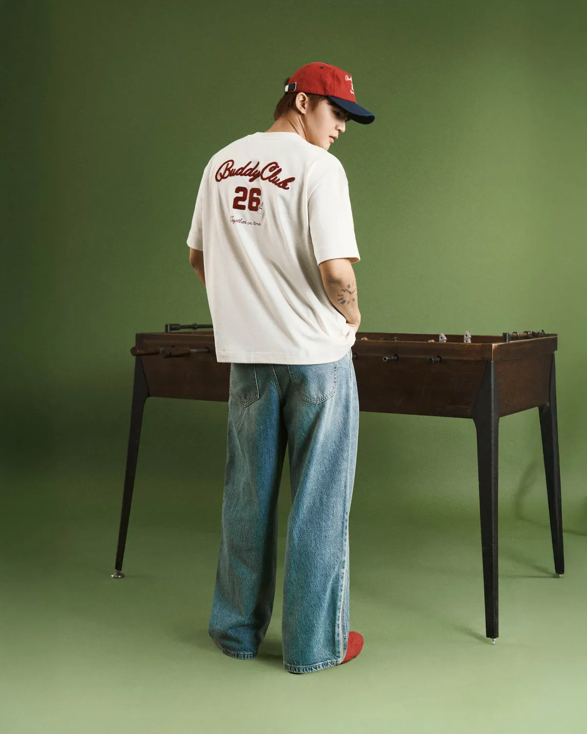 Quần denim nam phối sườn. Loose - 2