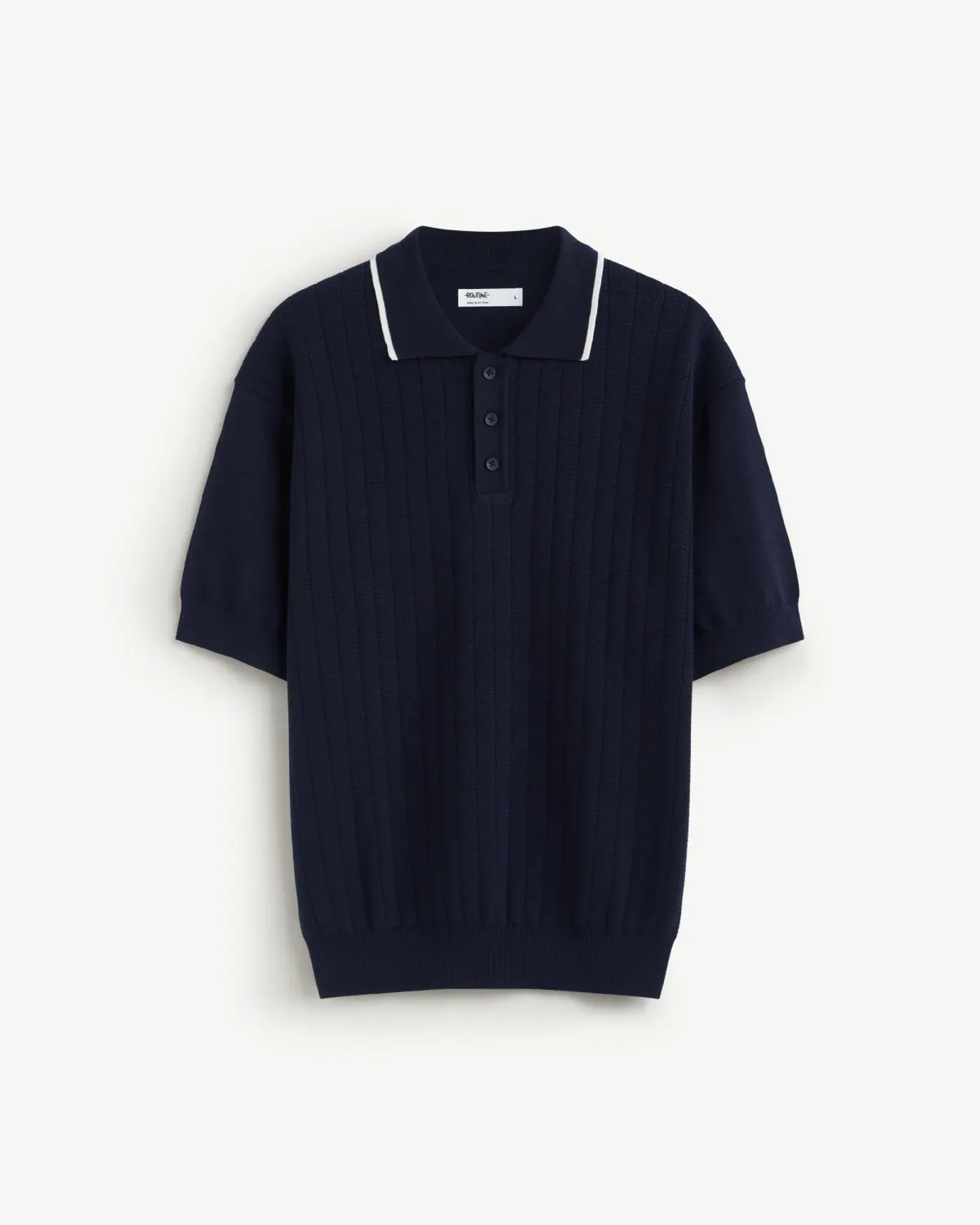 Áo polo dệt kim tay ngắn nam phối cổ. Fitted - 2
