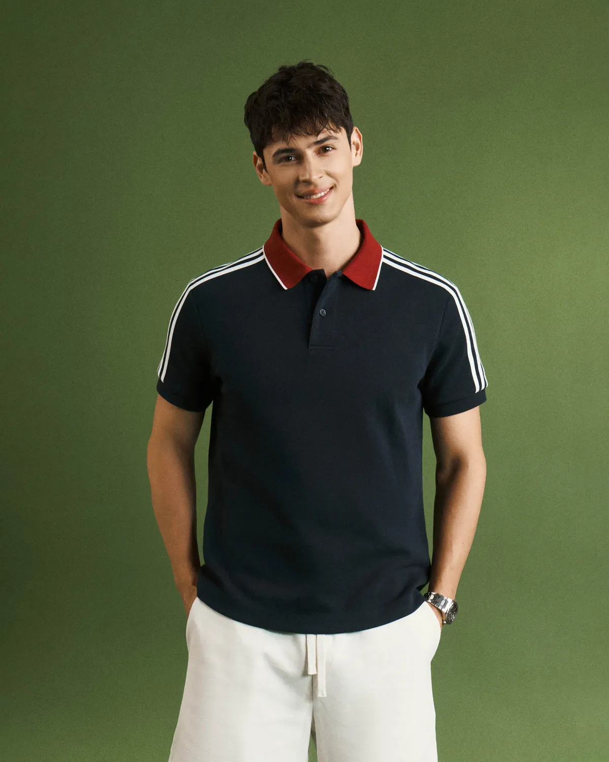 Áo polo tay ngắn nam phối tape vai.Fitted - 1
