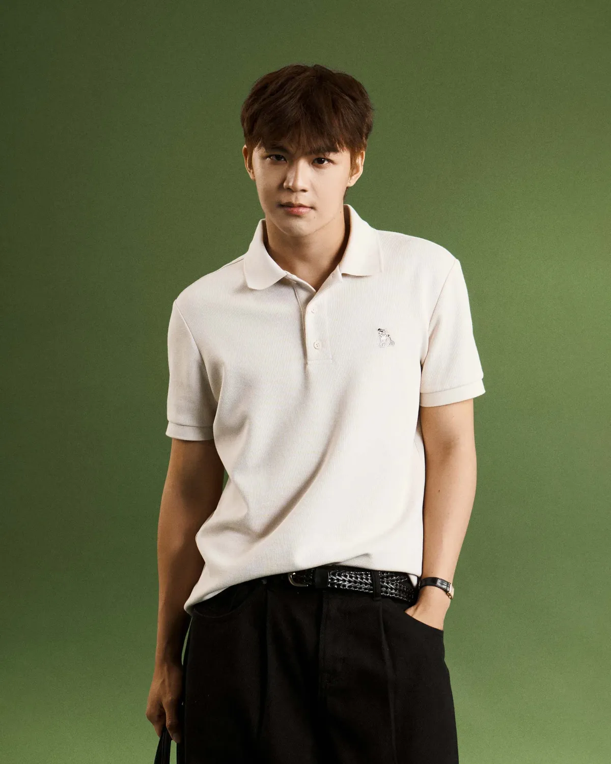 Áo polo tay ngắn nam nhãn trang trí. Fitted - 1