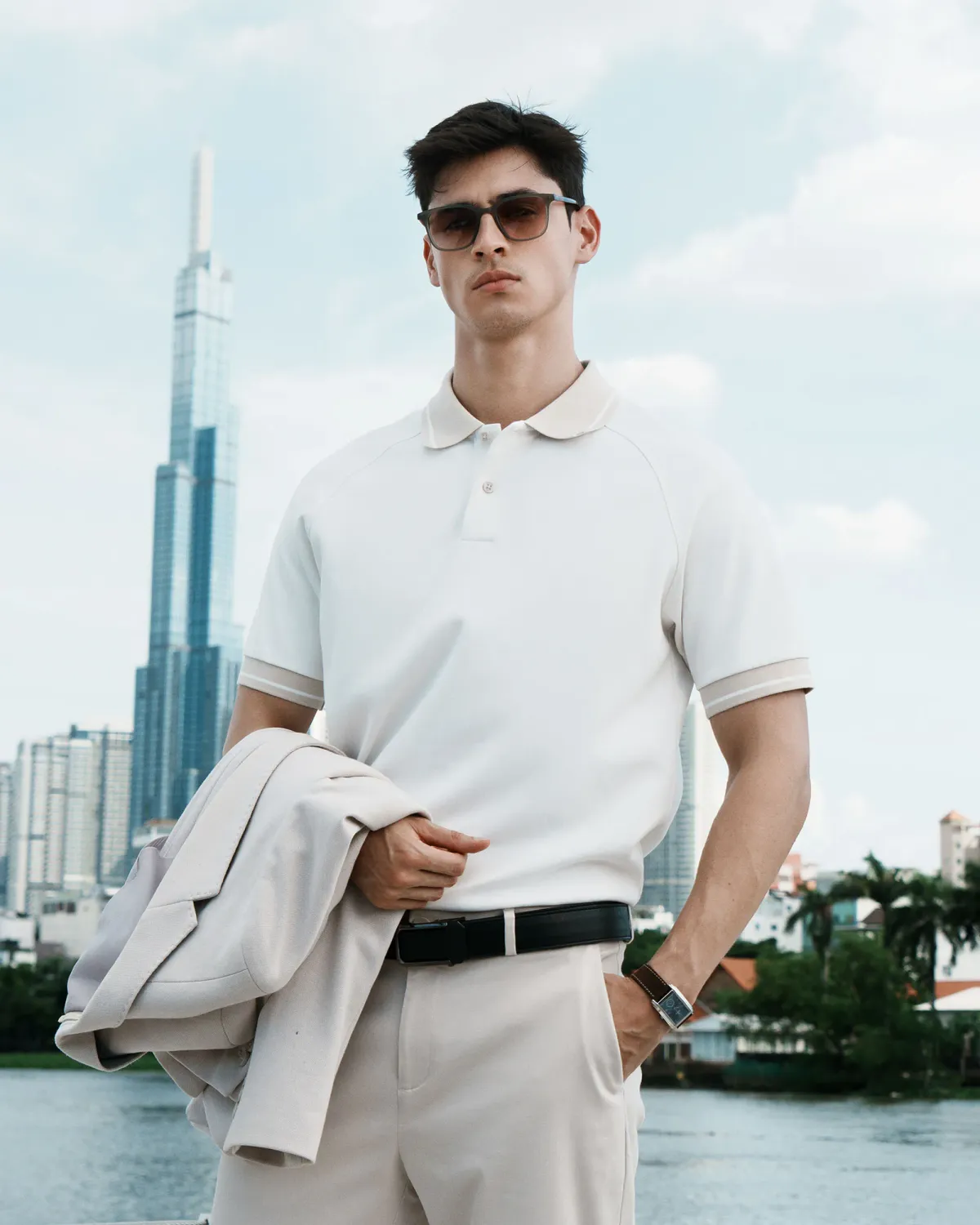 Áo Polo Nam Tay Ngắn Raglan Phối Cổ Form Fitted - 1