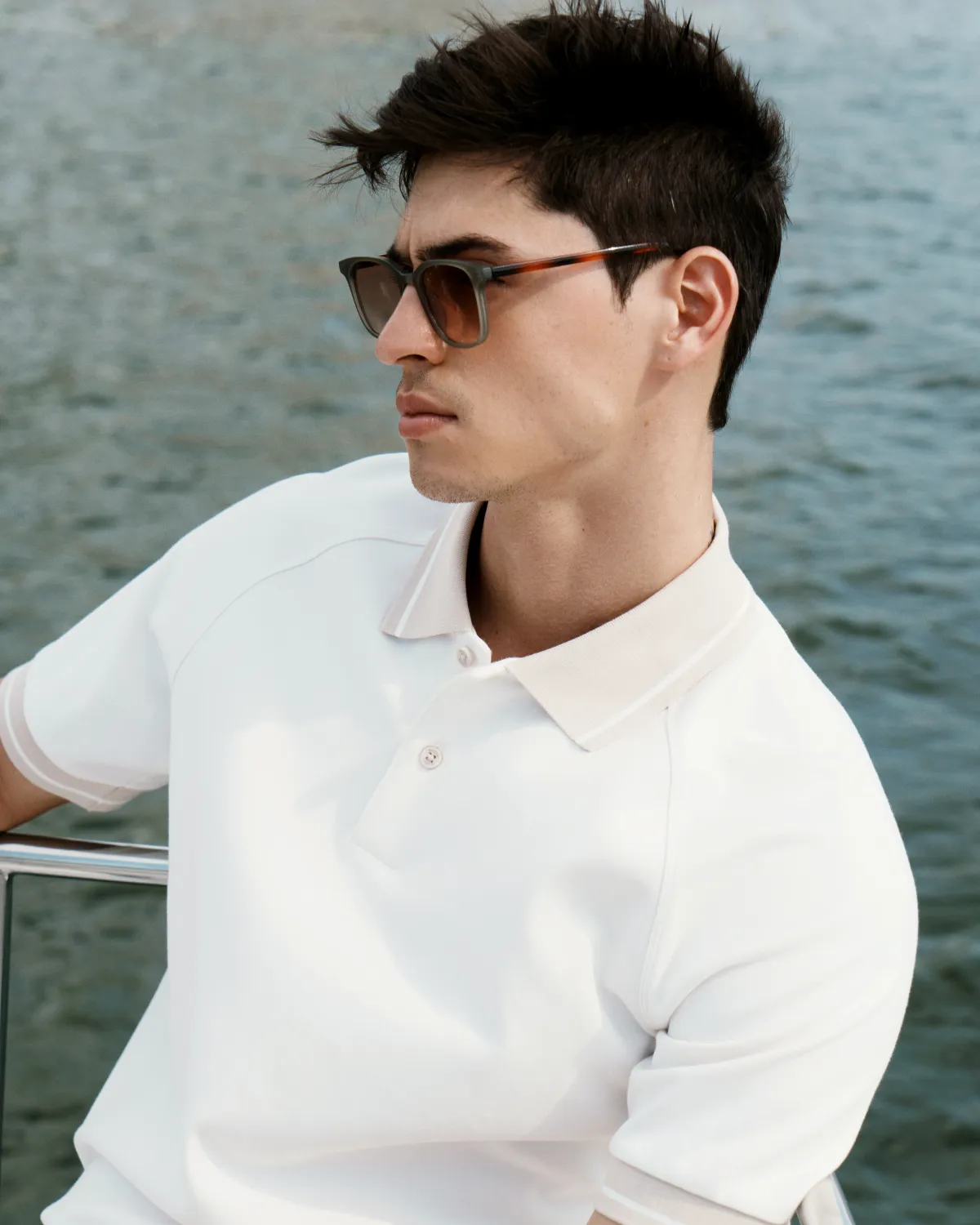 Áo Polo Nam Tay Ngắn Raglan Phối Cổ Form Fitted - 2
