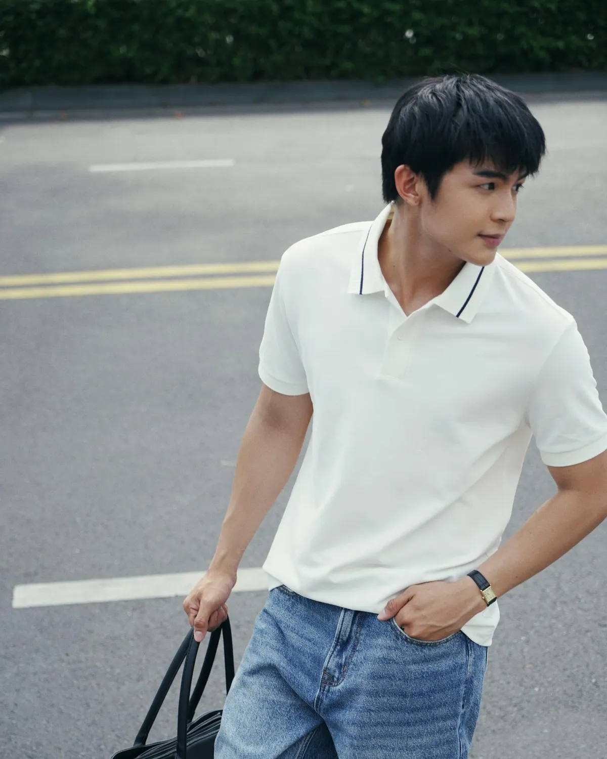 Áo polo tay ngắn nam phối cổ thermolite.Fitted - 2
