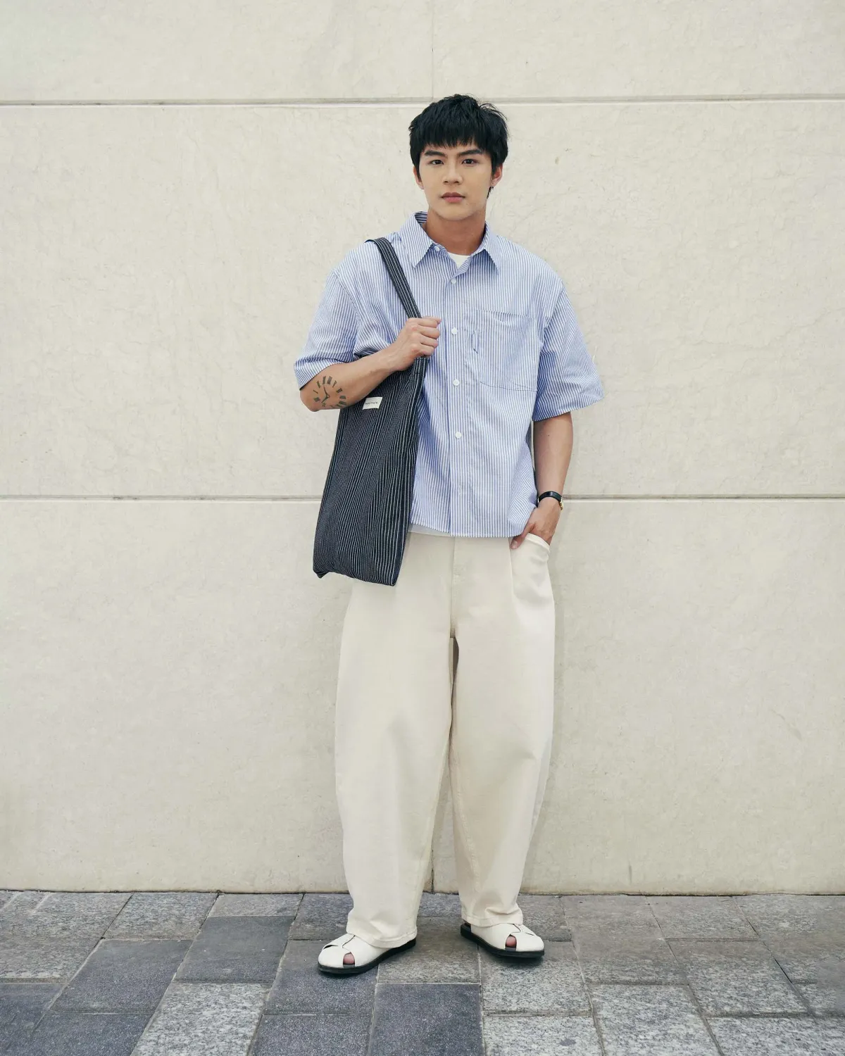 Áo sơ mi tay ngắn nam oxford sọc.Boxy fit - 2