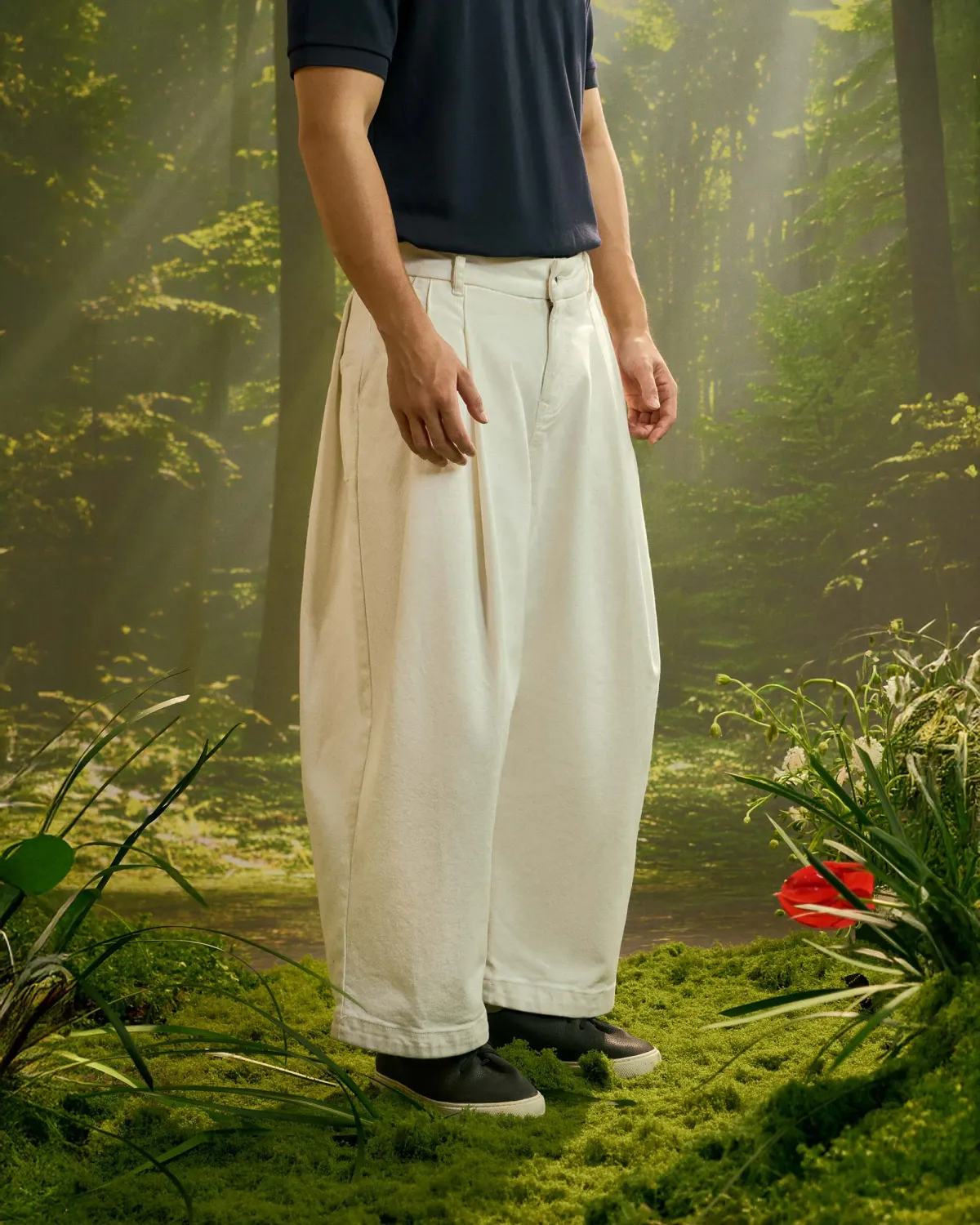 Quần denim nam xếp li.Barrel - 2