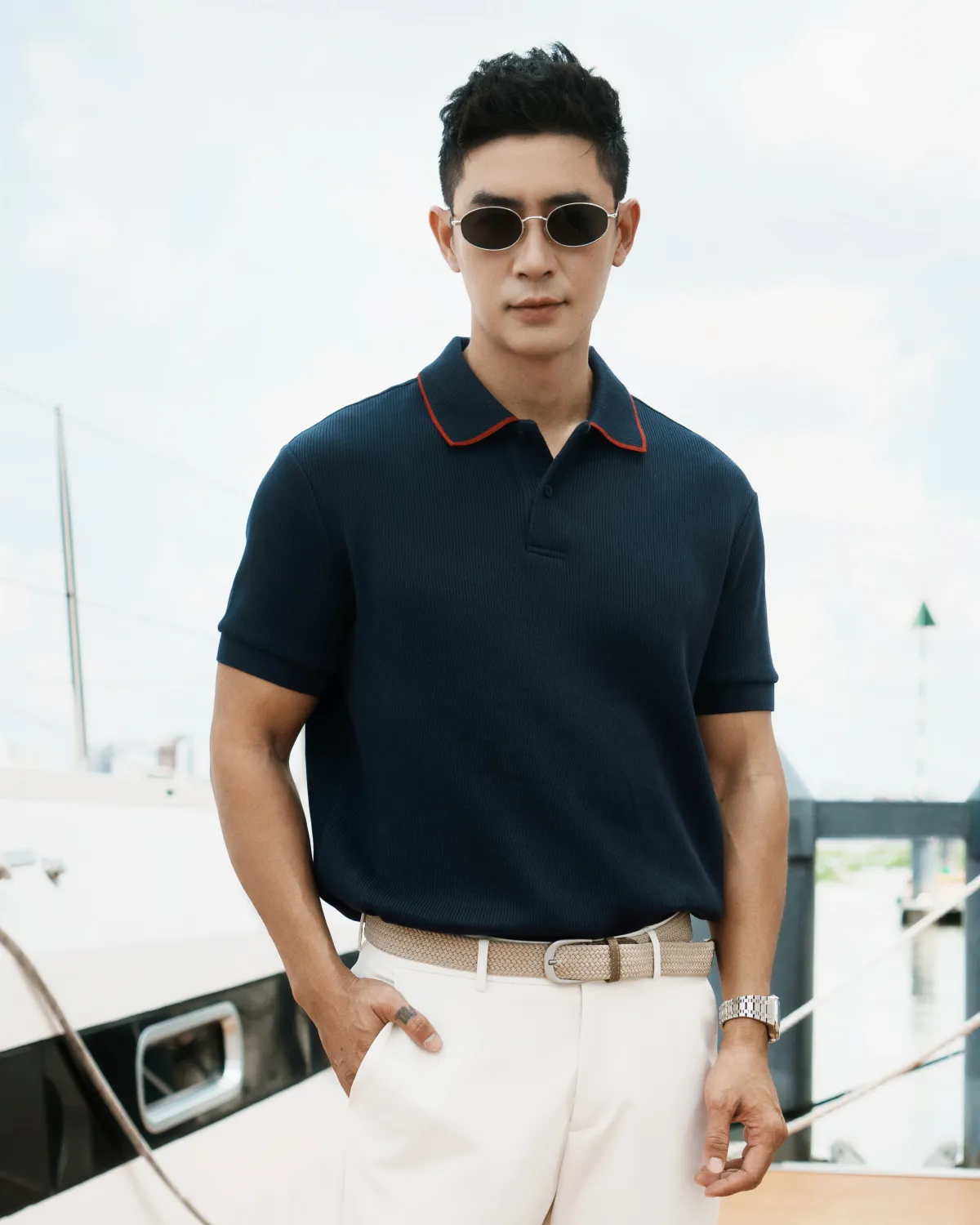 Áo Polo Nam Tay Ngắn Phối Viền Cổ Form Fitted - 1