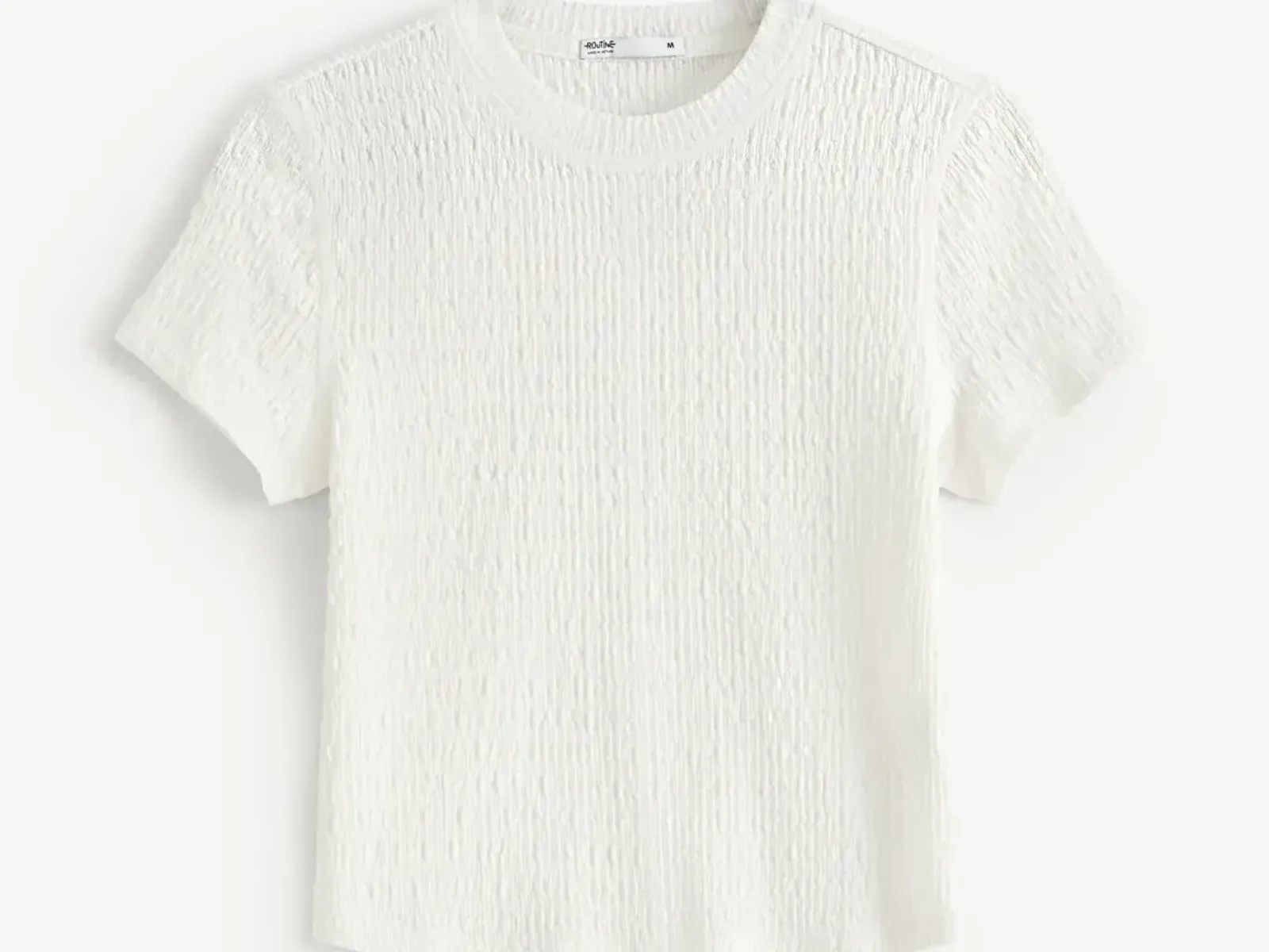 Áo Thun Nữ Tay Ngắn Vải Texture Gân Nổi Fitted