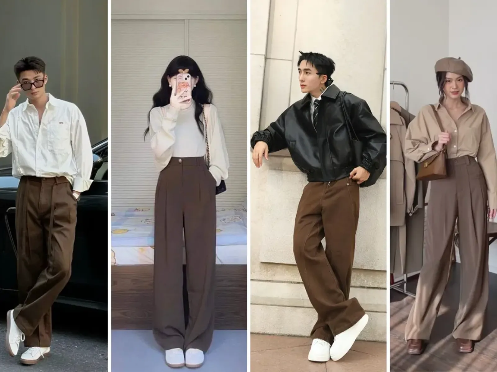 Quần nâu phối áo màu gì cho nữ công sở