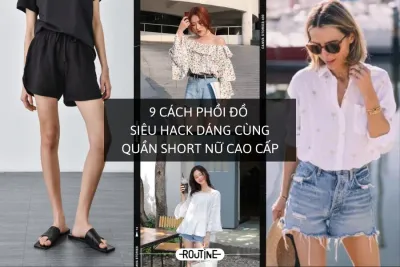 phối đồ hạck dáng cùng quần short nữ