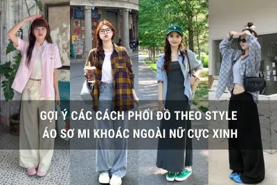 style áo sơ mi khoác ngoài nữ