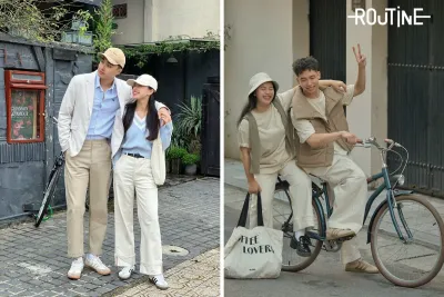 phối đồ đôi đi du lịch hè