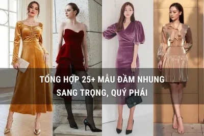 mẫu đầm nhung sang trọng
