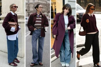 phối đồ với màu đỏ burgundy