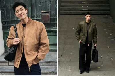 phối đồ cùng áo bomber nam
