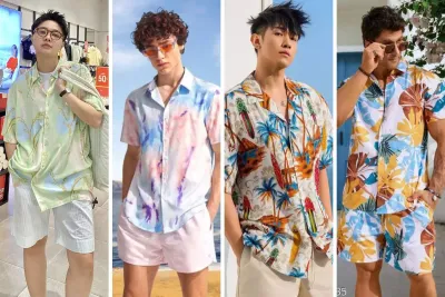 áo sơ mi họa tiết nam đi biển