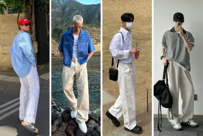 phối đồ cùng quần jean trắng nam