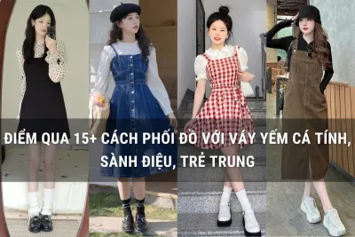phối đồ với váy yếm xinh