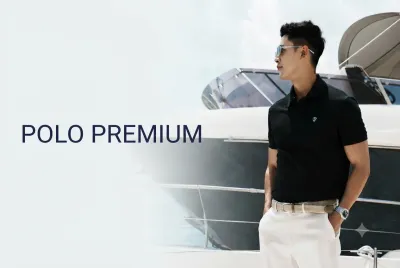 Áo Polo Nam Tay Ngắn Vải Gân Patch Ngực Form Fitted