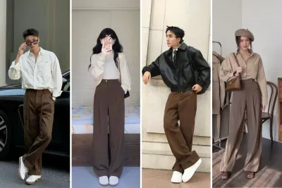 quần nâu phối áo màu gì