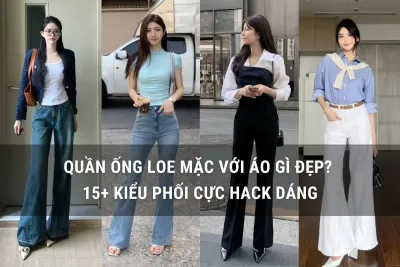 quần ống loe mặc với áo gì
