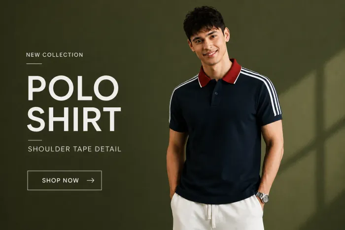 Áo Polo Nam Tay Ngắn Phối Tape Vai, Phối Cổ Fitted