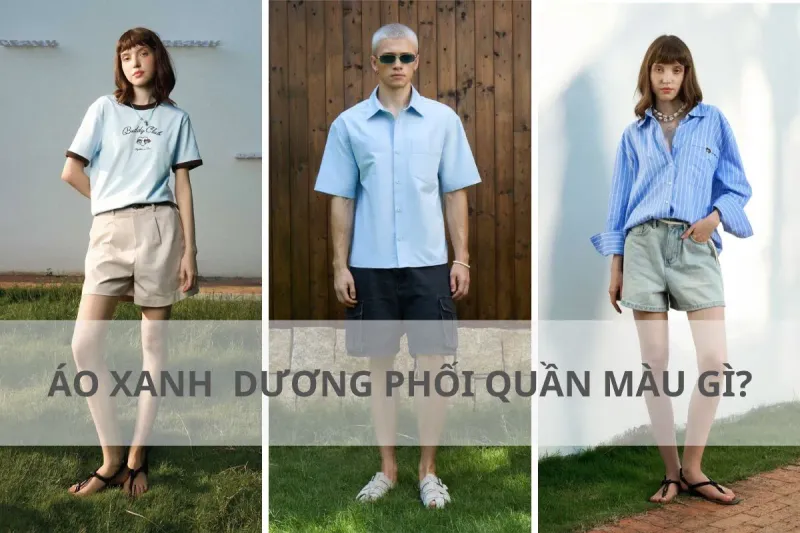 áo xanh dương phối quần gì