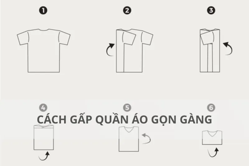 cách gấp quần áo