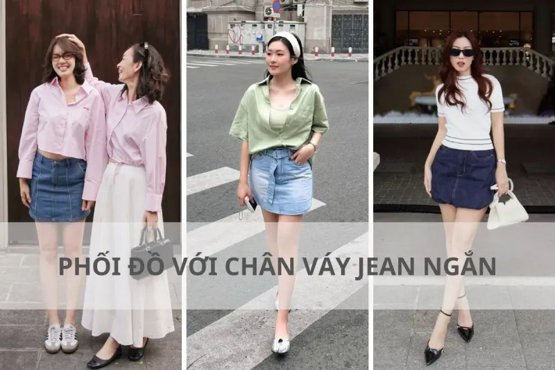 mặc đẹp với chân váy jean ngắn