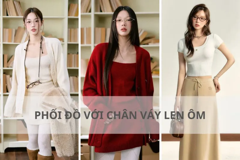 phối đồ cùng chân váy len ôm