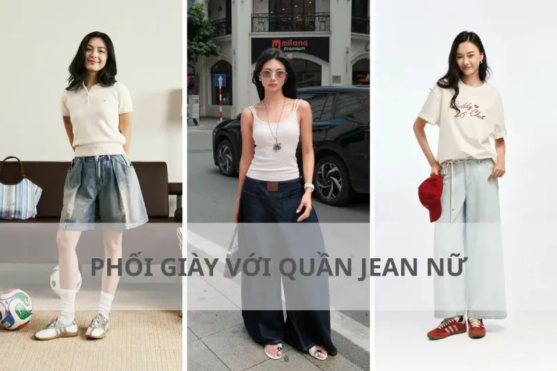 phối giày với quần jean nữ