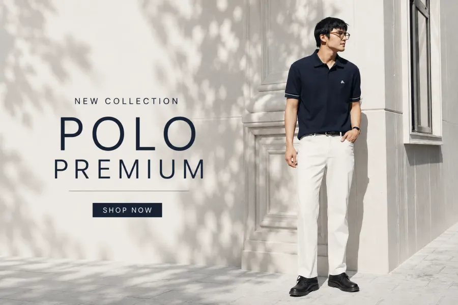 Áo Polo Nam Tay Ngắn Có Hình Thêu Phối Bo Tay Form Fitted