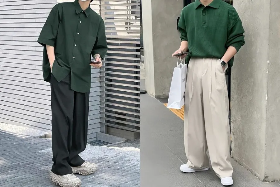 áo màu xanh mặc quần màu gì
