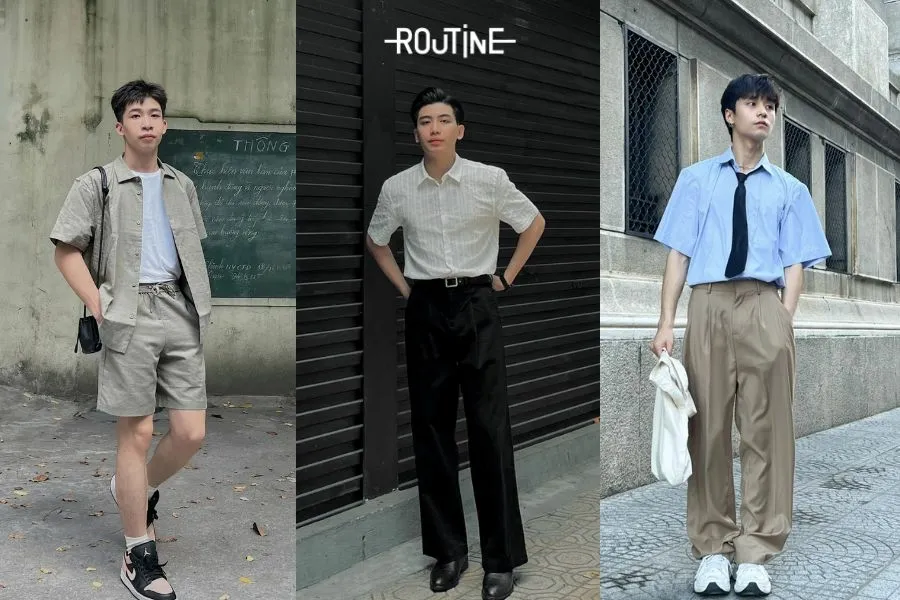 Kiểu dáng áo sơ mi nam Hàn Quốc ngắn tay