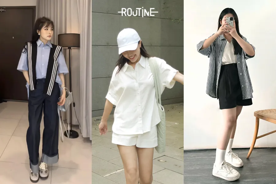 Chiếc áo sơ mi nữ tay ngắn mang lại cảm giác thoải mái, trẻ trung hơn hẳn cho người mặc