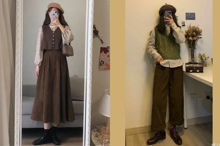 Gợi ý phối đồ với phong cách thời trang vintage nữ (Nguồn: Pinterest)