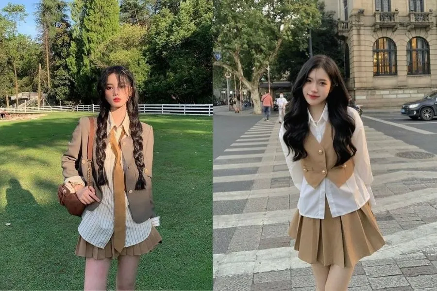 Phong cách thời trang Preppy dễ thương cực hot trong năm 2024 (Nguồn: Pinterest)