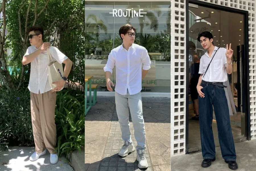 Phối đồ dạo phố cùng áo sơ mi nam Hàn Quốc
