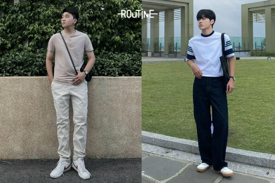 Phối đồ nam Hàn Quốc mùa hè dạo phố cuối tuần cùng áo thun
