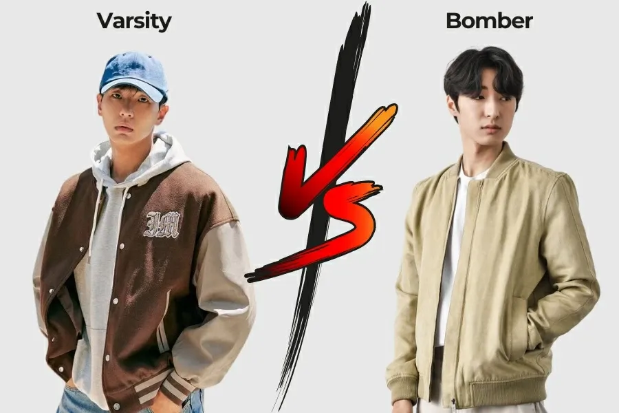 So sánh sự khác nhau giữa áo khoác Varsity và Bomber