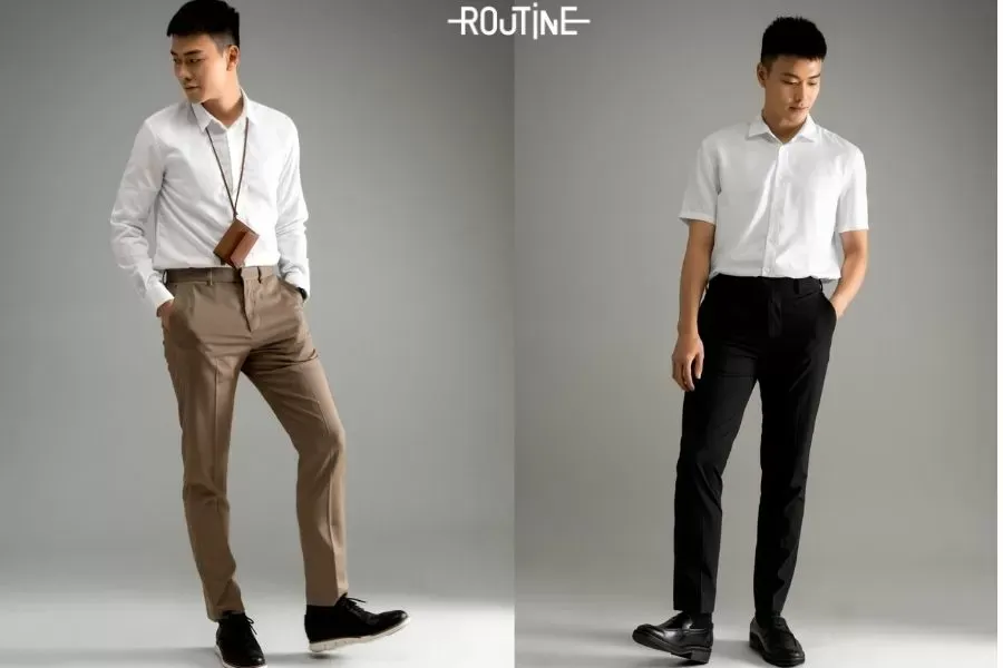 Quần tây nam ống ôm có thiết kế ống quần ôm gọn, vừa vặn form dáng của các bạn nam