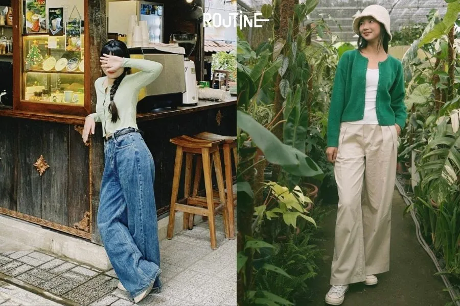 Hướng dẫn phối áo khoác len cardigan nữ nhẹ nhàng mùa đông